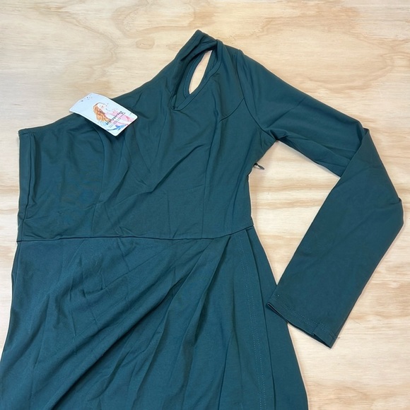 Green One Shoulder Cocktail Dress Size S - Picture 3 of 9